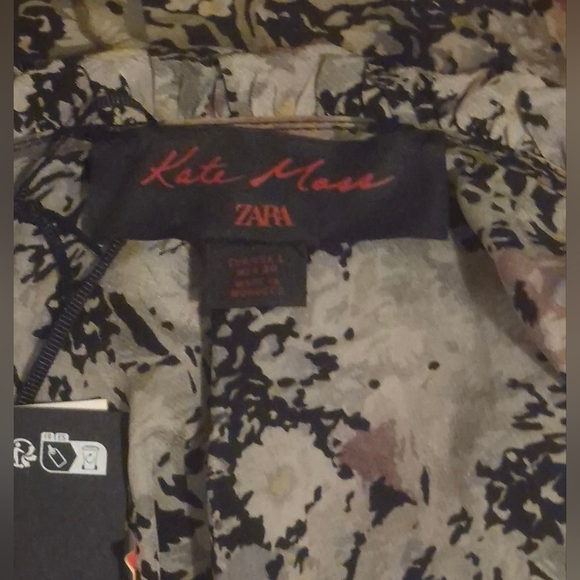 Zara x Kate Moss Silk Floral Asymmetrical Ruffle Mini Dress – Size L – NWT - Picture 3 of 7